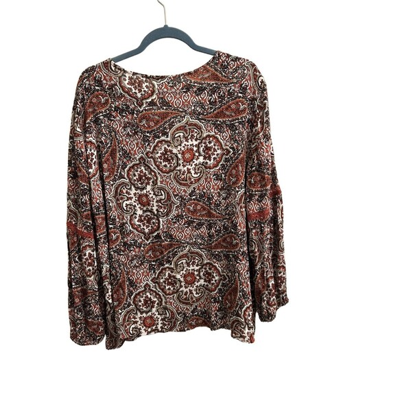 Cato Women’s Blouse Top Size 18/20 Peasant Paisley Floral Print Boho - Picture 2 of 5